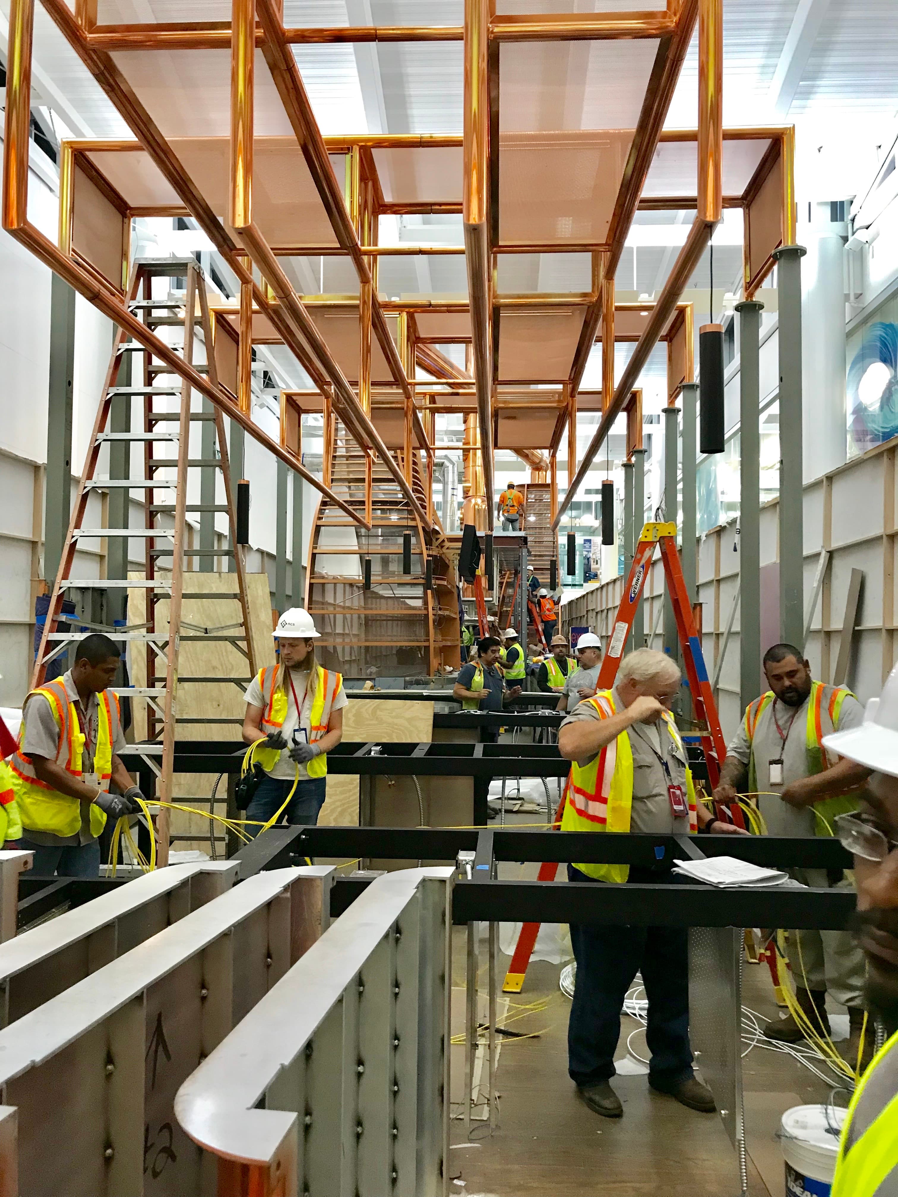 Commercial stone surface installation