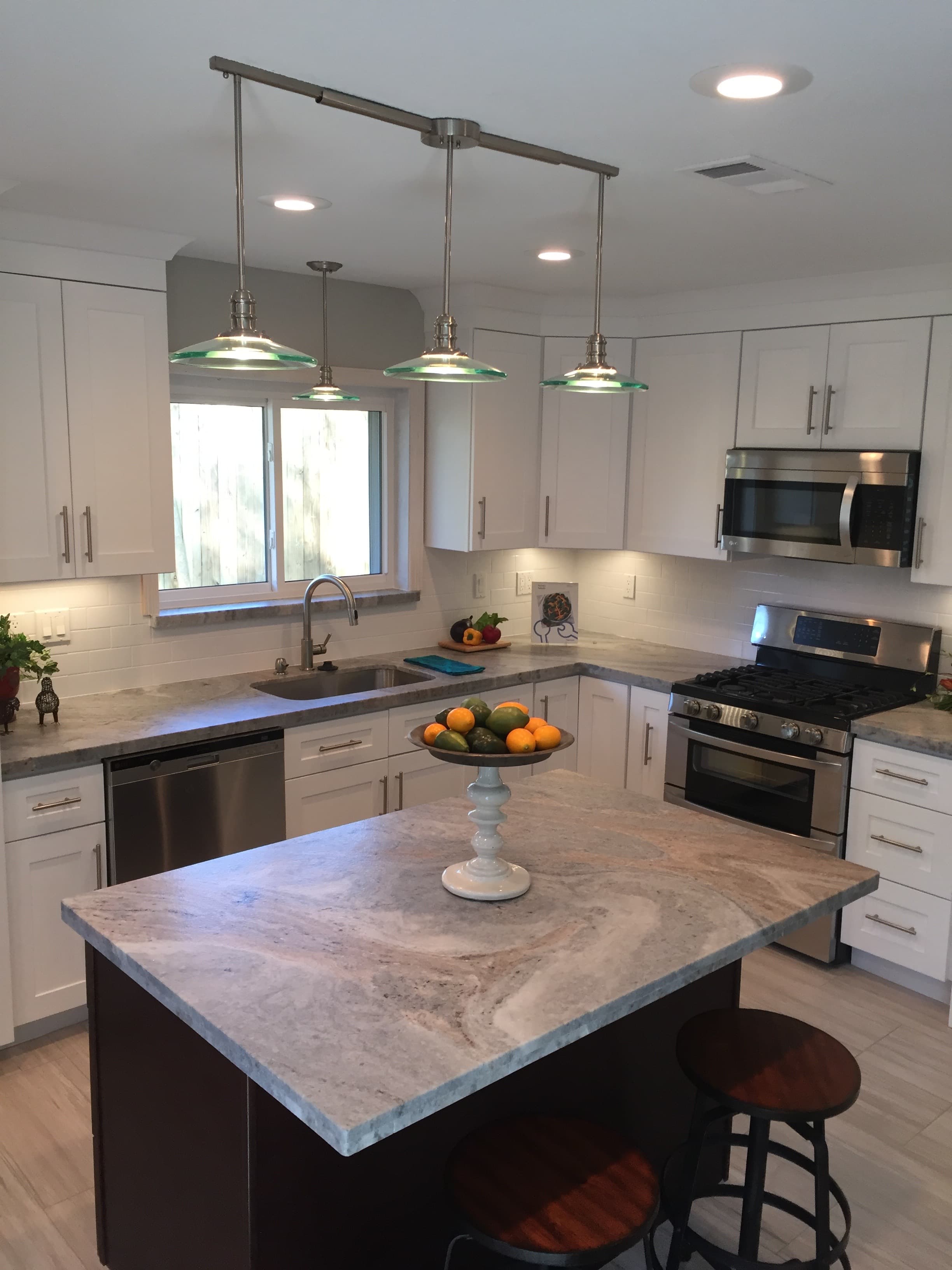 Natural granite countertop in a modern kitchen