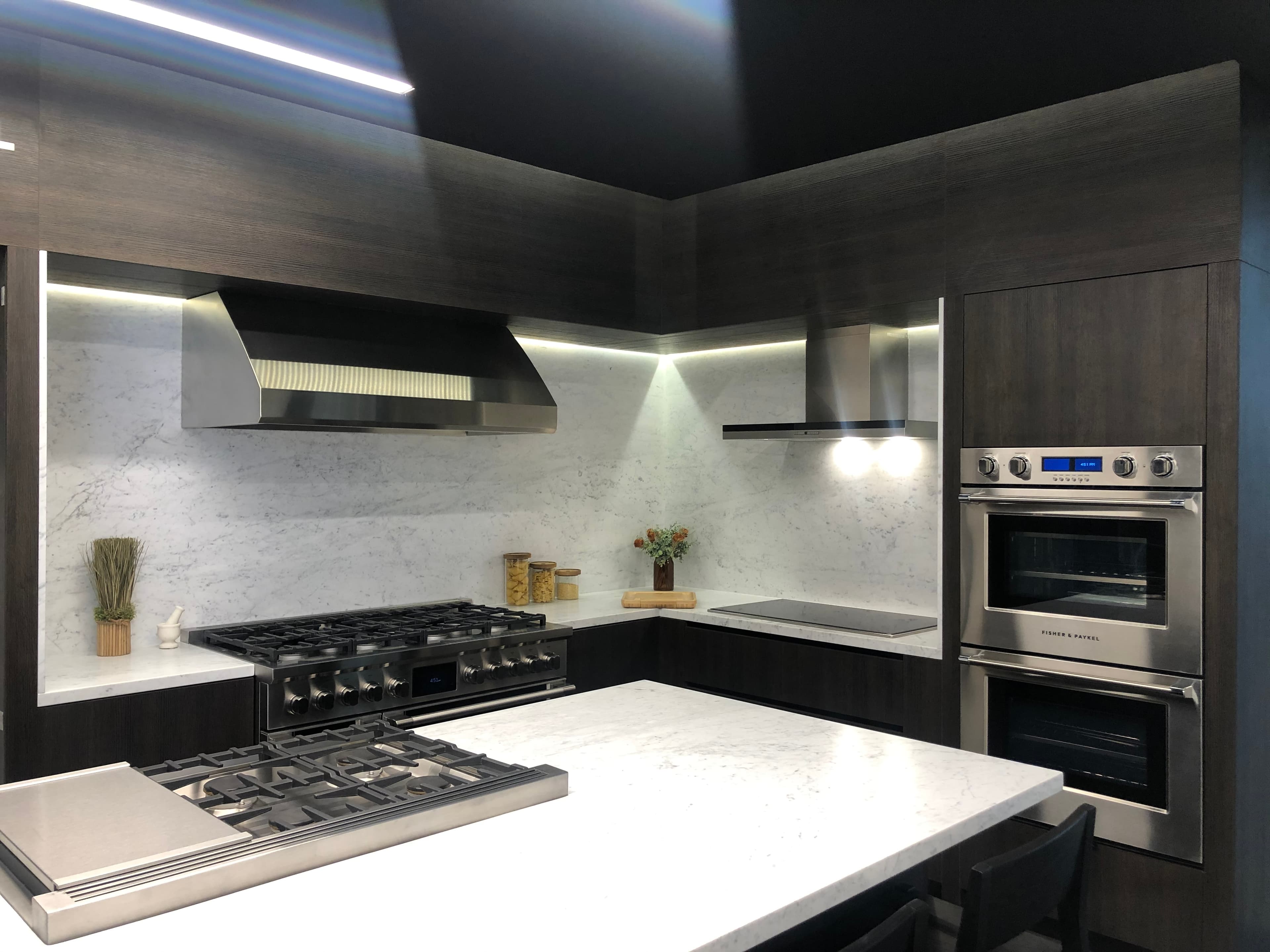 Luxury marble countertop in an elegant kitchen